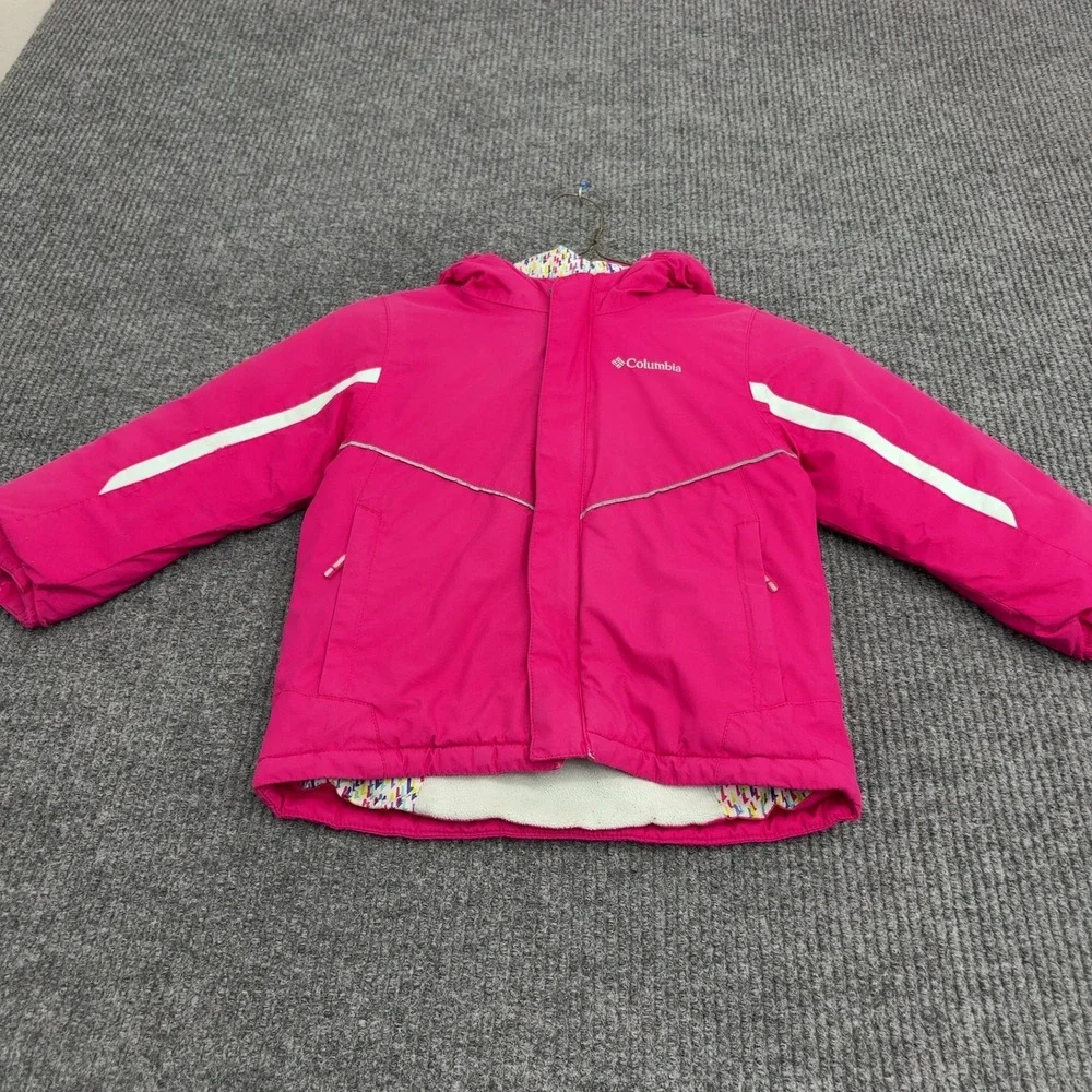 Columbia Jacket Toddler 4T Pink Hooded Fleece Lined Winter Gorpcore Outdoor